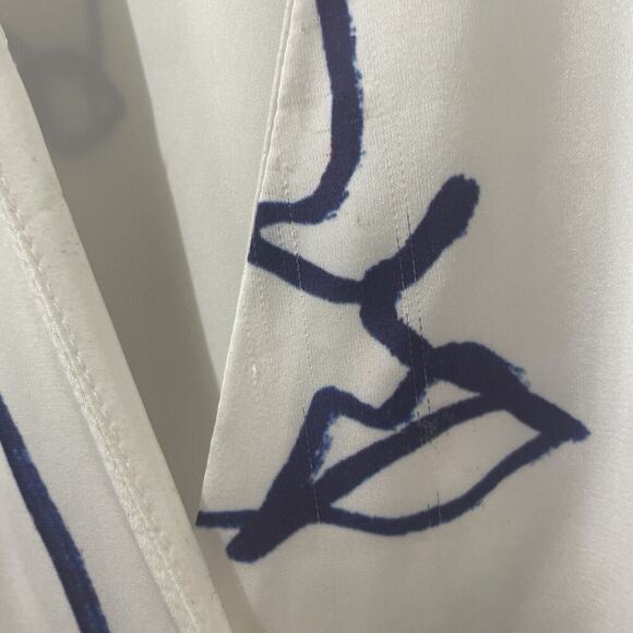 Hutch Printed Rosa Artsy Wrap Short Sleeve Tiered Midi Dress Faces White Size XS - Picture 6 of 11